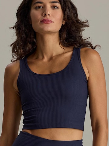 Haut de sport 'Longline Tank Ribbed' Hey Honey en bleu : devant