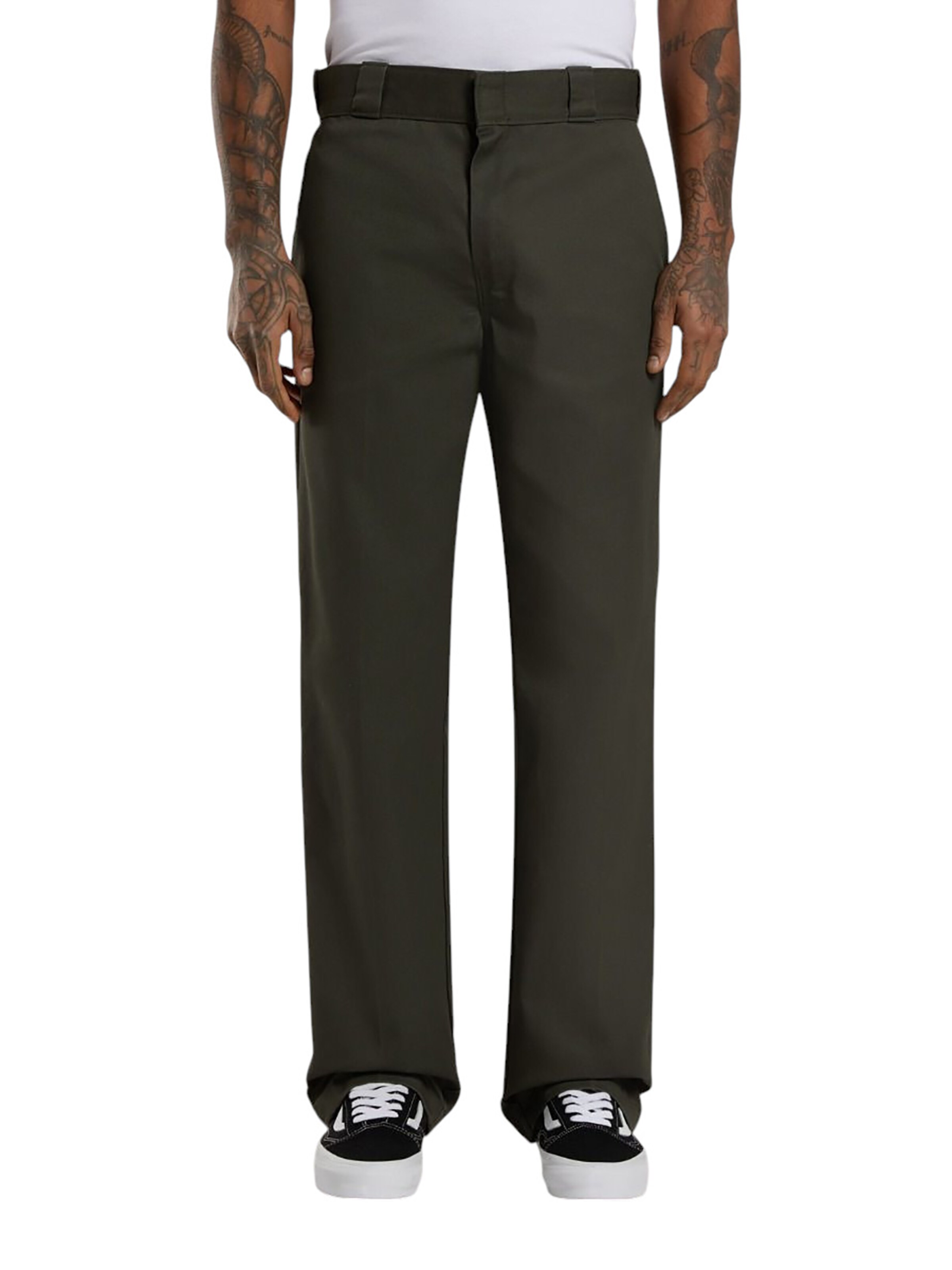 DICKIES Regular Pants '874' in Green: front