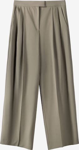 Wide Leg Pantalon à plis Bershka en Beige Foncé ABOUT YOU