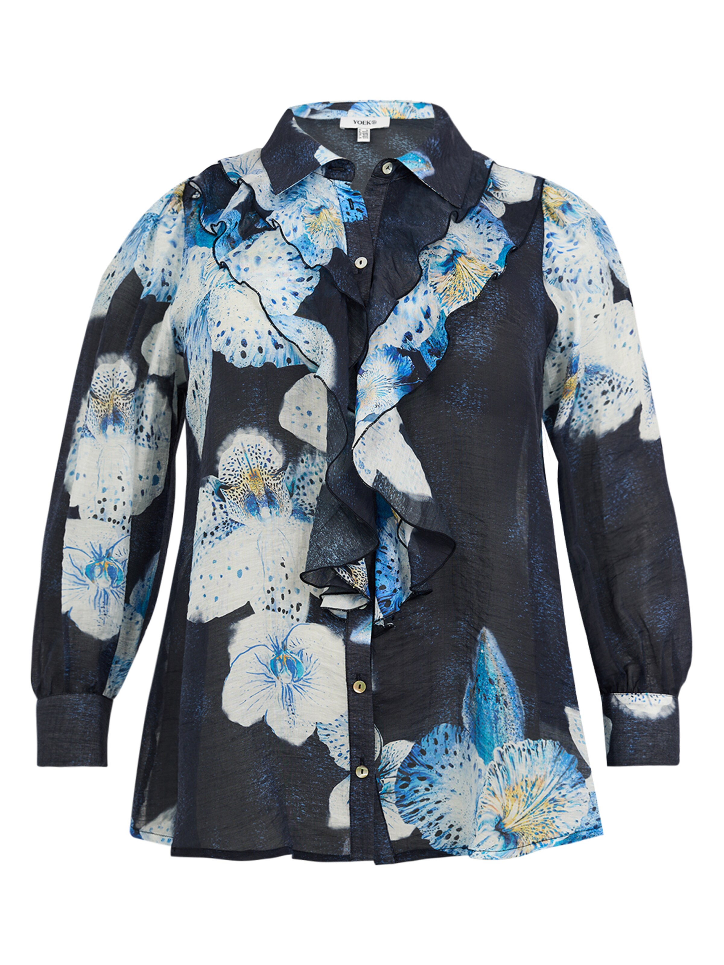 YOEK Blouse in Blauw: voorkant