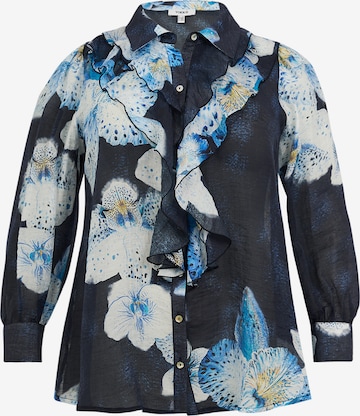 YOEK Blouse in Blauw: voorkant