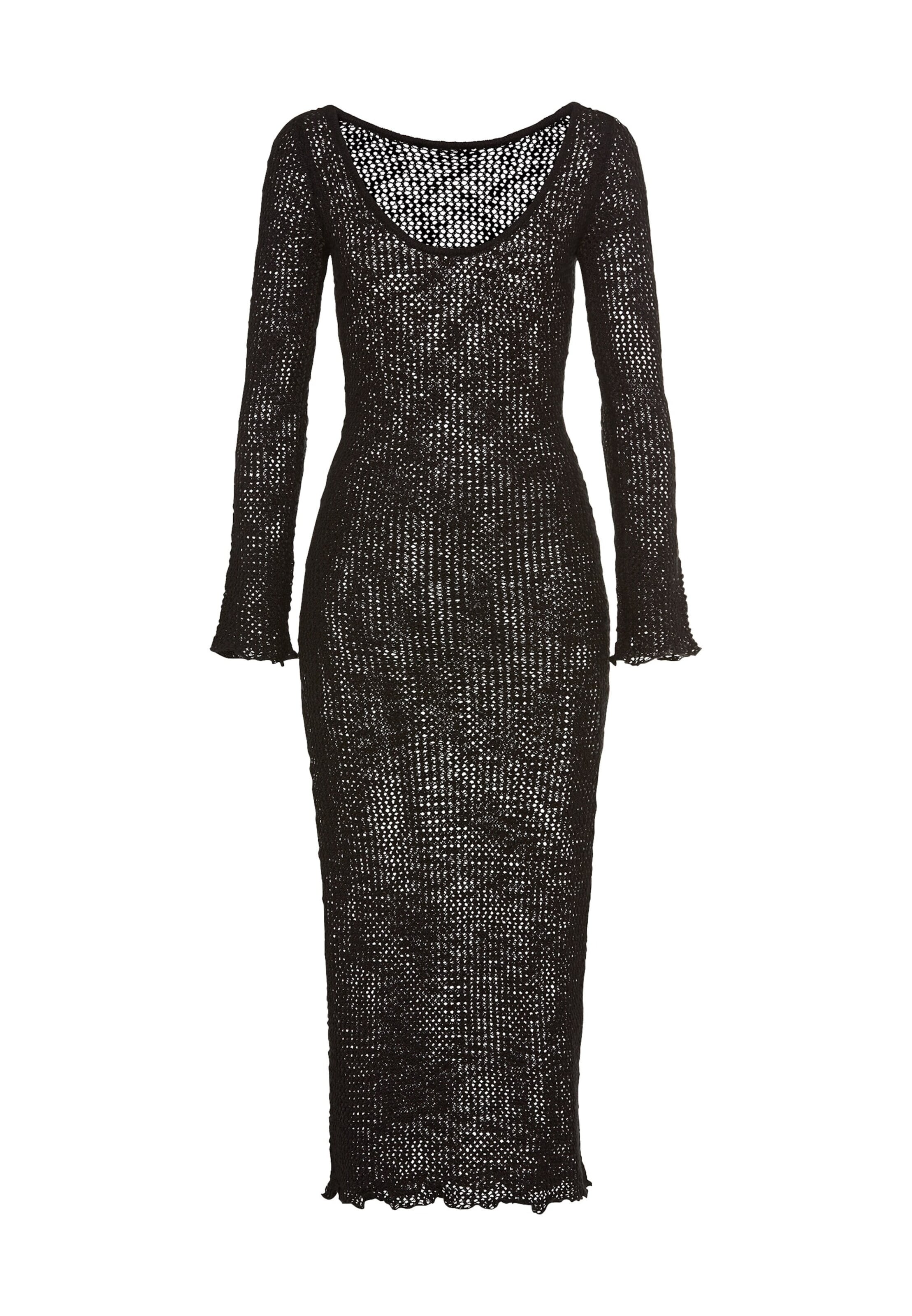 LSCN by LASCANA Плетена рокля в черно: отпред