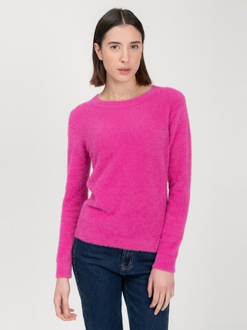 Pull-over Influencer en rose : devant