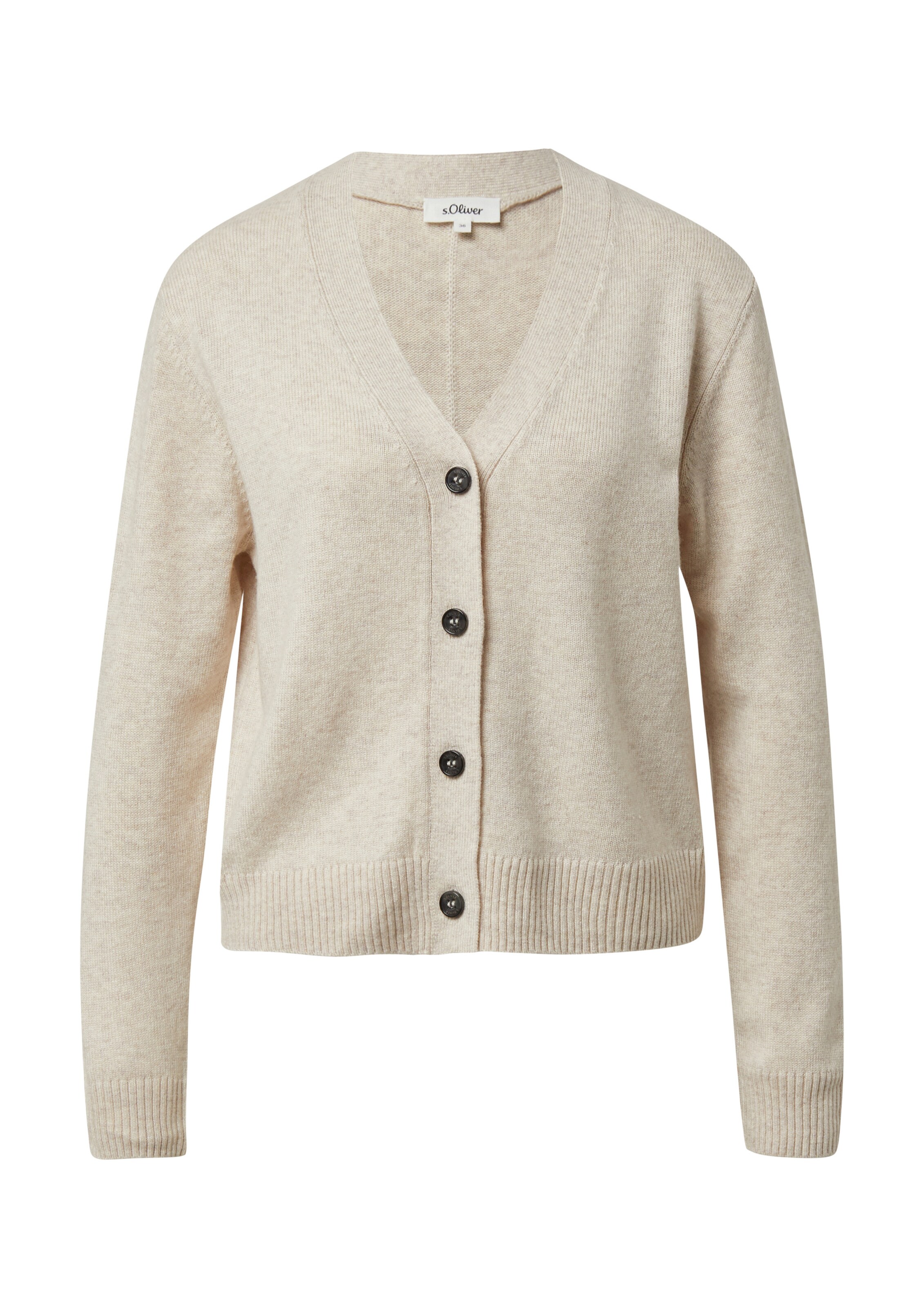 s.Oliver Strickjacke in Beige: Vorderseite