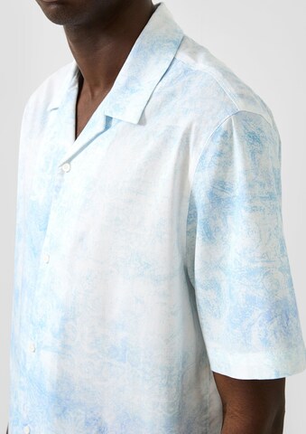QS Comfort fit Button Up Shirt in Blue