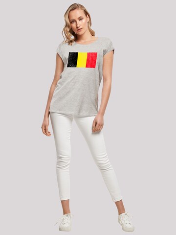 F4NT4STIC Shirt 'Belgium Belgien Flagge' in Grijs