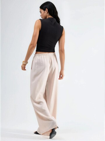 Busem Wide leg Broek in Beige