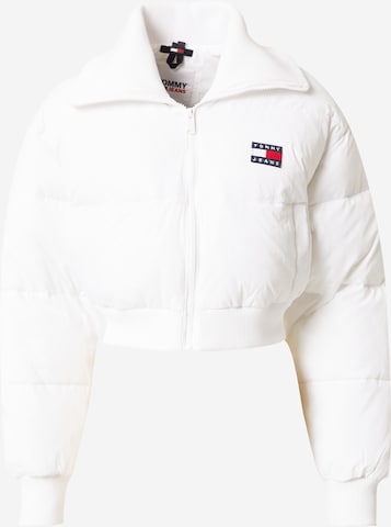 Tommy Jeans Zimní bunda – bílá: přední strana