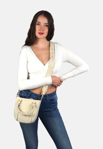 HARPA Shoulder Bag 'HAYA' in White: front