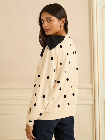 Sweat-shirt love & roses en beige