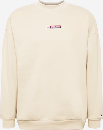 Sweat-shirt Tommy Jeans en beige : devant