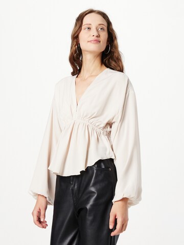 Abercrombie & Fitch Blouse 'BABYDOLL' in Grijs: voorkant