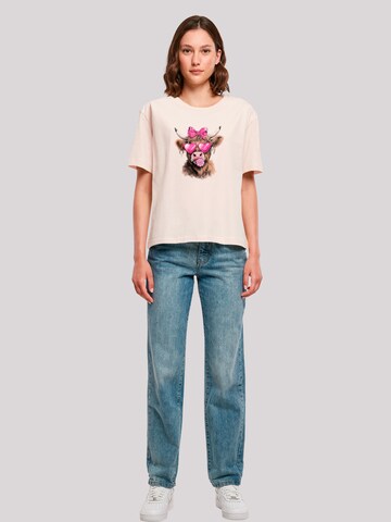 F4NT4STIC T-Shirt 'Highland Cow Valentinstag Sonnenbrille' in Pink