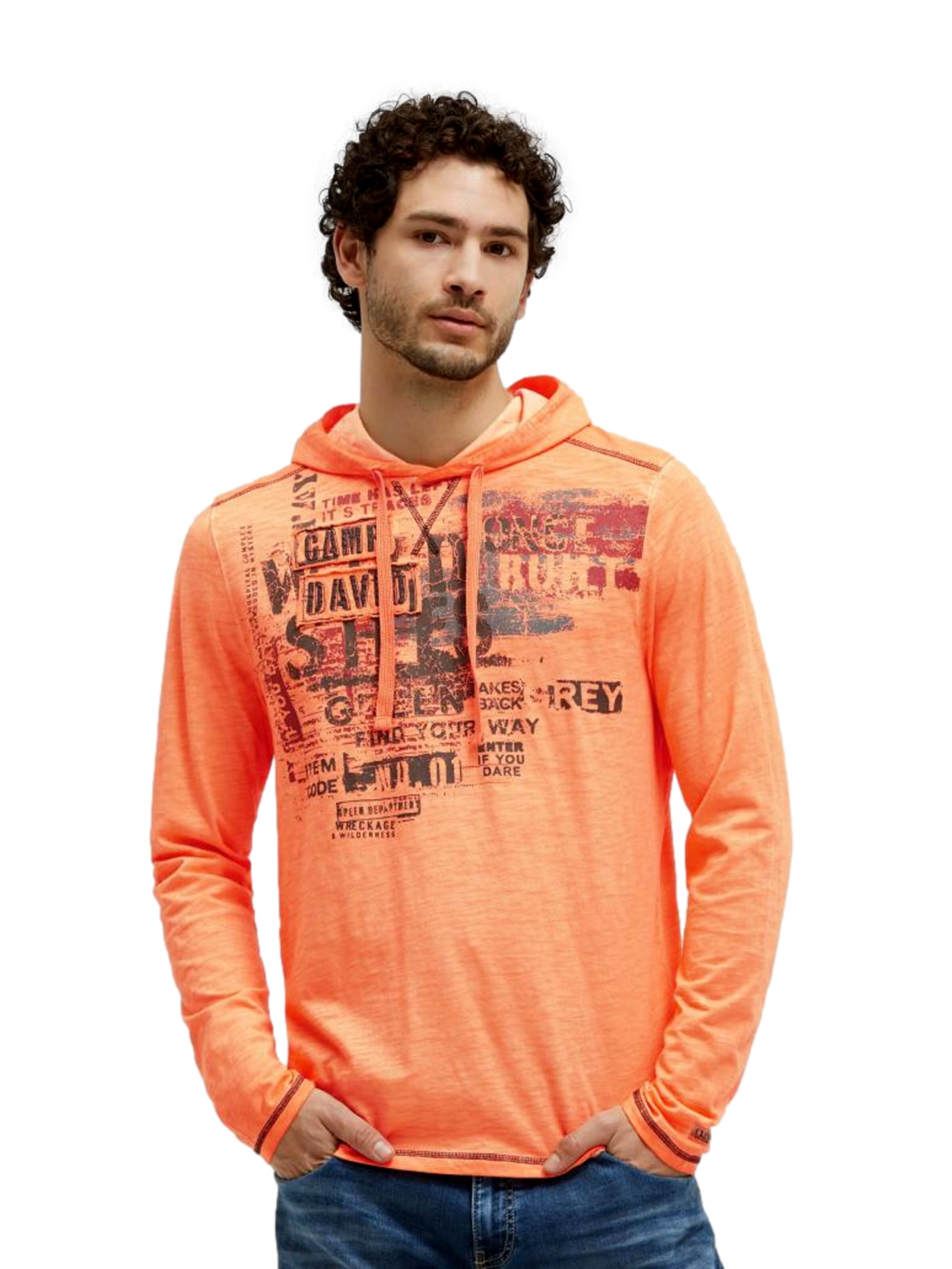 CAMP DAVID - Camiseta 'Wild Sites II' en naranja: frente