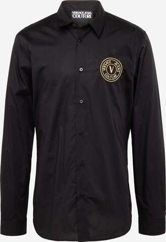 Versace Jeans Couture Regular fit Button Up Shirt in Black: front