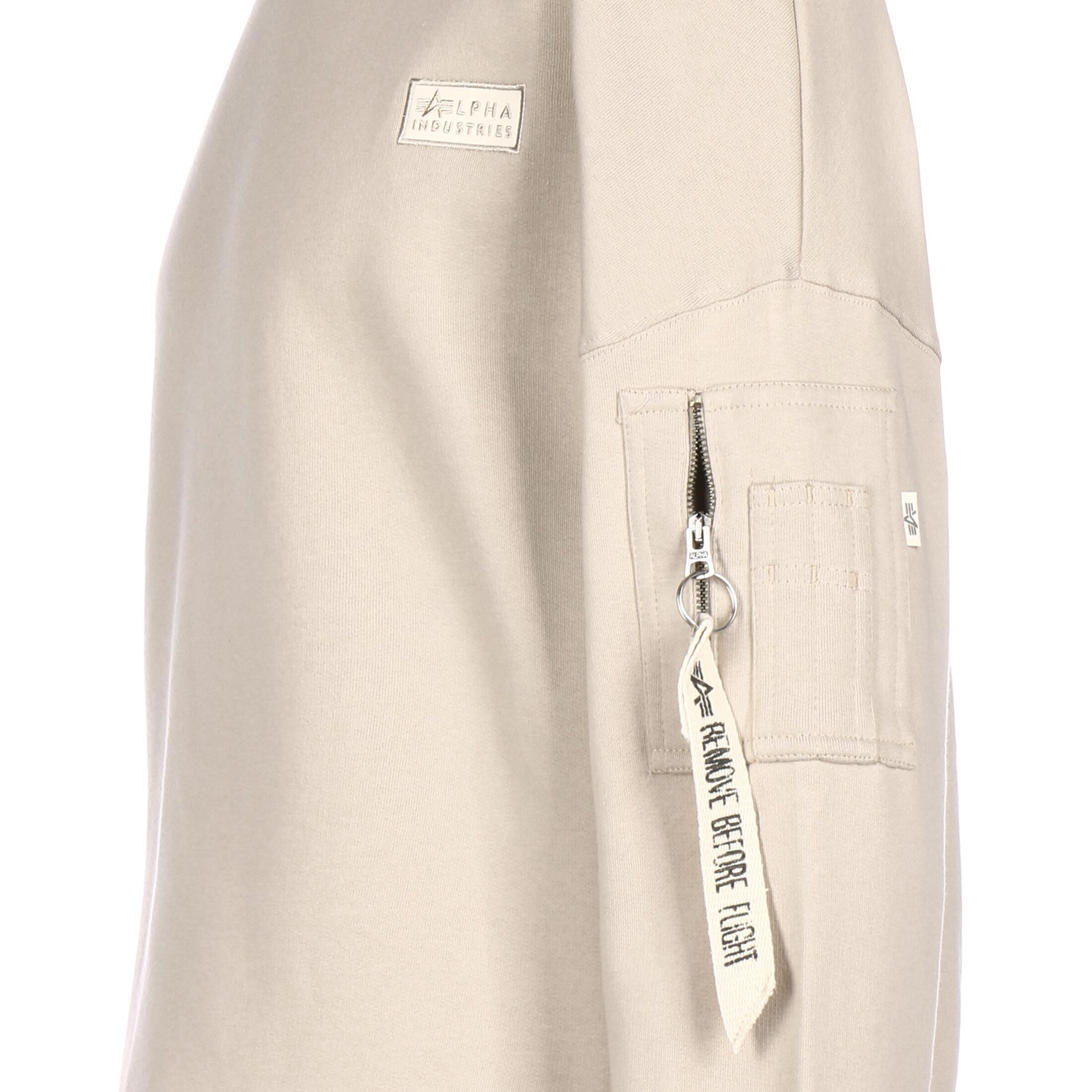 Männer Große Größen ALPHA INDUSTRIES Sweatshirt in Beige, Kitt - QJ82662 Männer Große Größen ALPHA INDUSTRIES Sweatshirt in Beige, Kitt - QJ82662