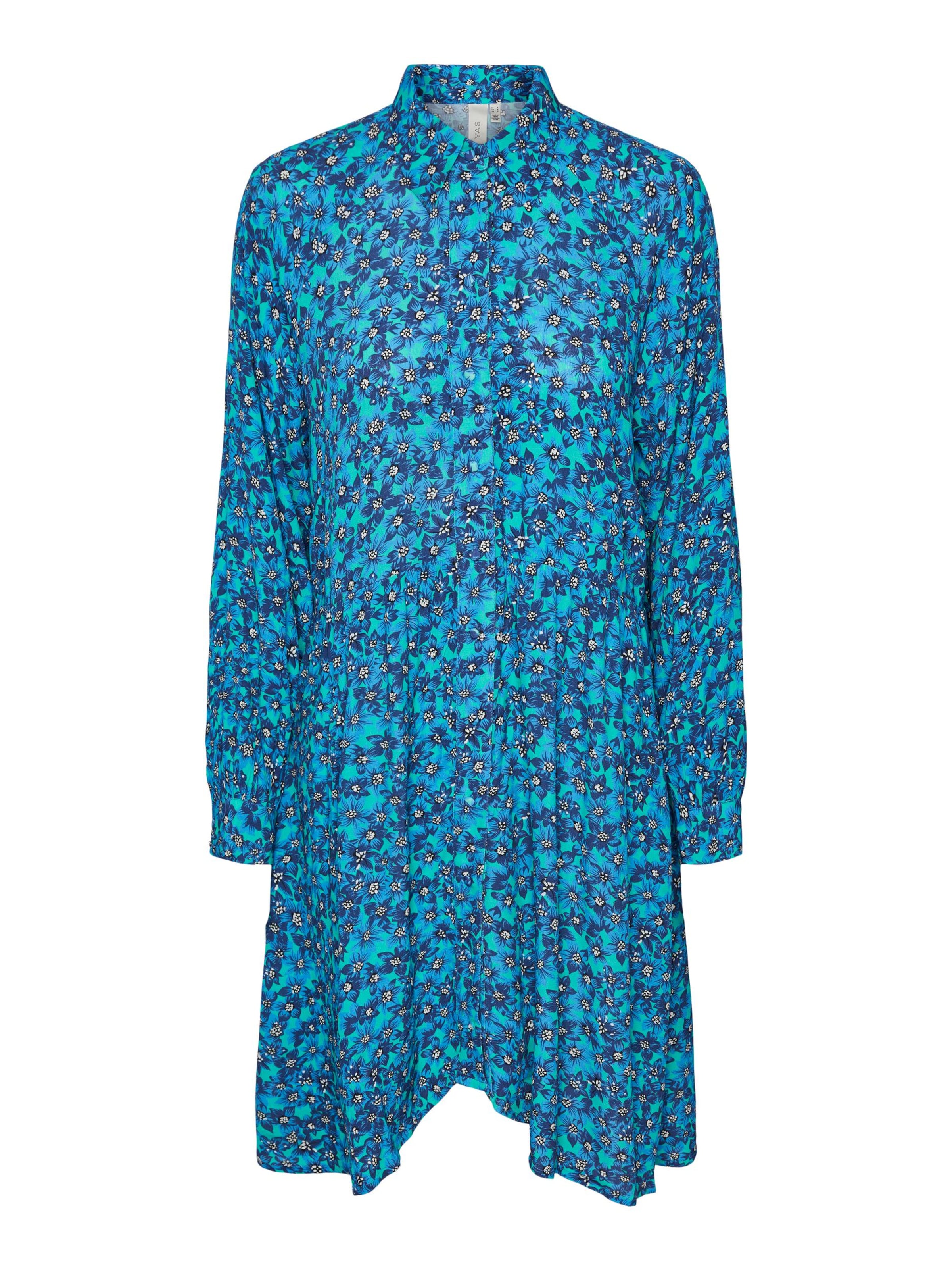 YAS Košeľové šaty 'POLLY' - Modrá: predná strana