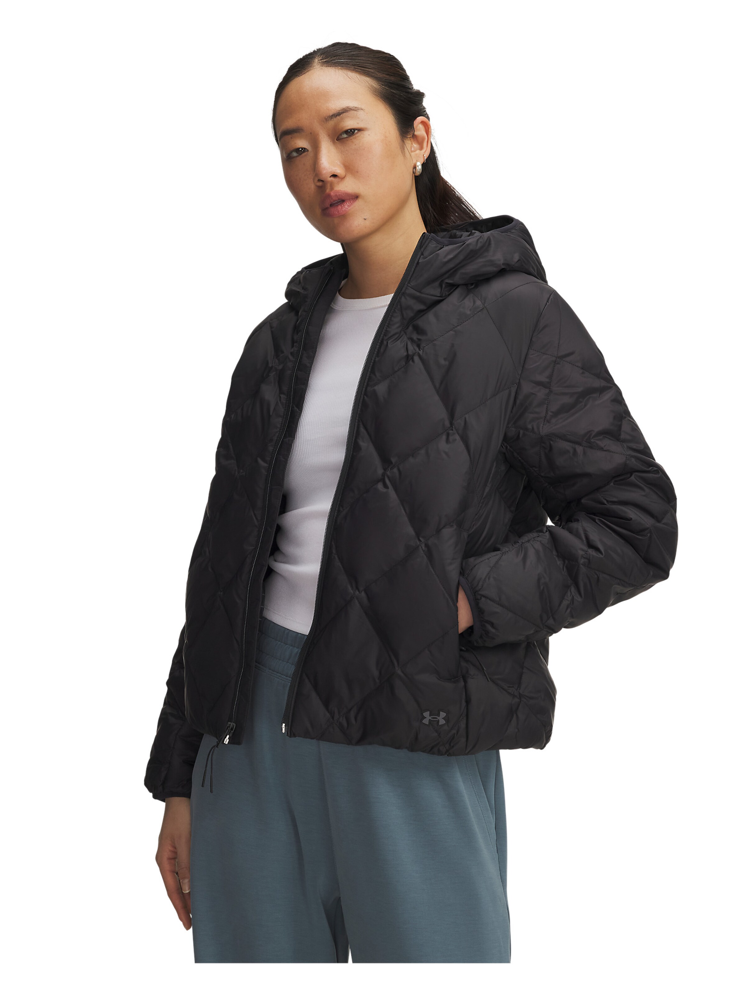 UNDER ARMOUR Sportjas in Zwart: voorkant