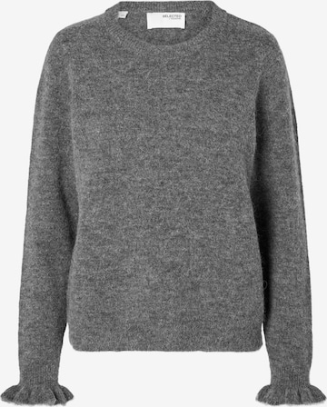 Pull-over 'SLFLULU' SELECTED en gris : devant