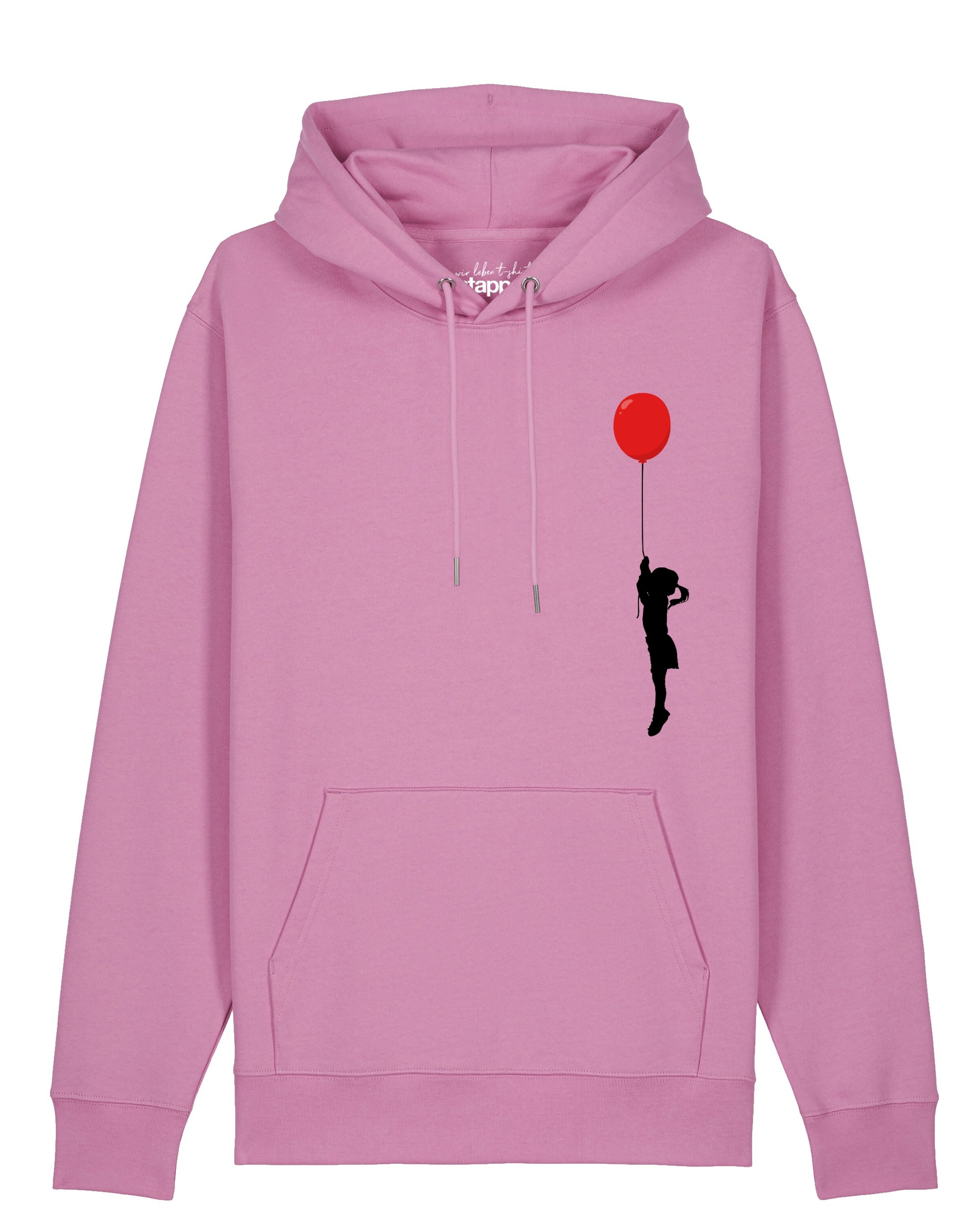 Felpa 'Mädchen Mit Luftballon' di Watapparel in rosa: frontale