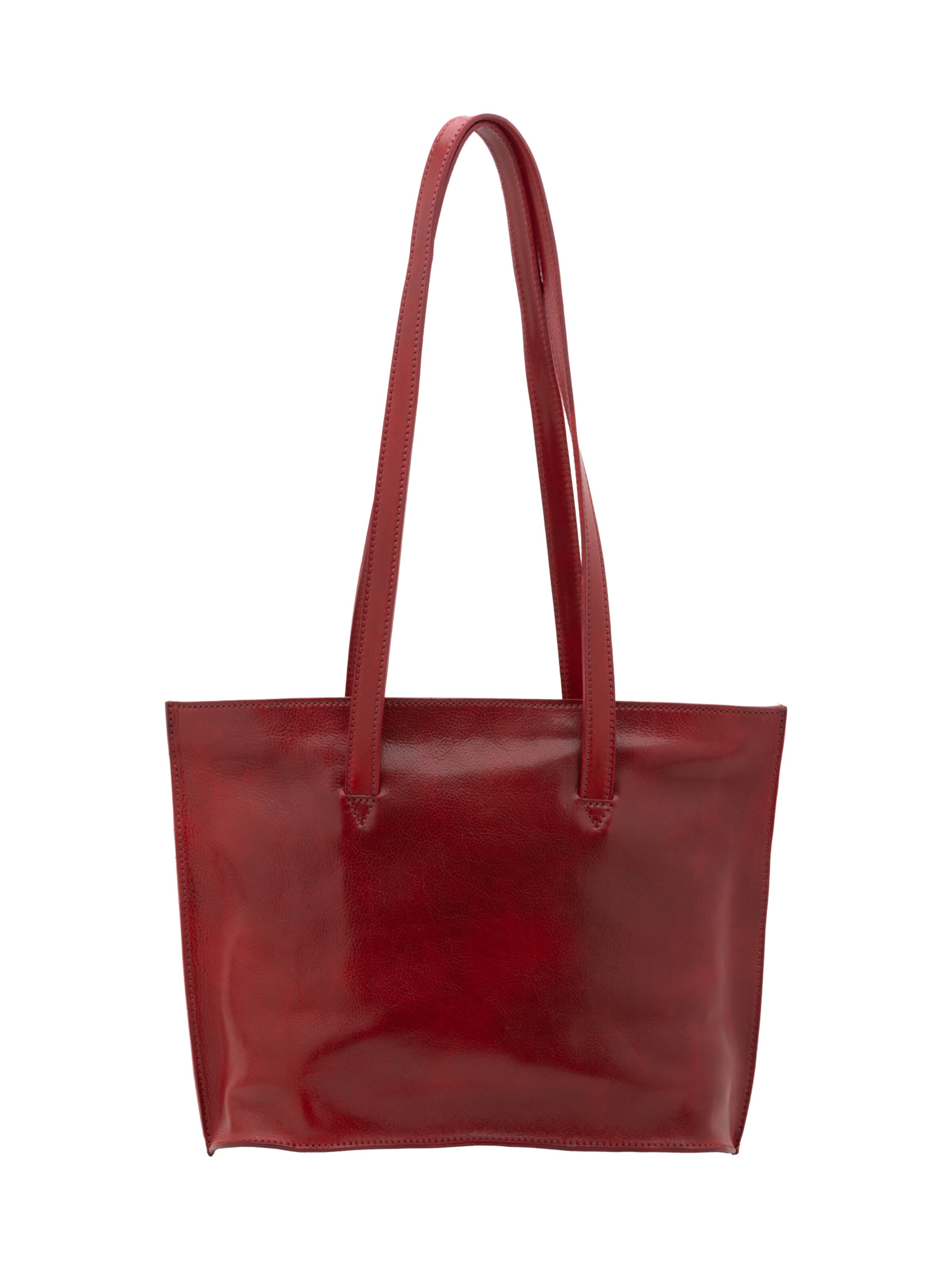 Borsa a spalla 'Borsa a Spalla Donna Pelle Vacchetta - Chiusura Zip Made in Italy' di I Fratelli in rosso: frontale