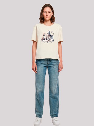 F4NT4STIC Shirt 'Skelett Liebesbrief Valentinstag' in Beige