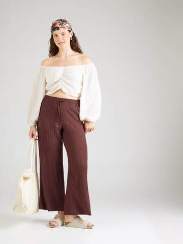 ONLY Carmakoma Zvonové kalhoty Kalhoty 'CARMUNICH MW WIDE CRINKLE PANT PNT' – hnědá