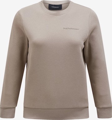 Sweat-shirt PEAK PERFORMANCE en beige : devant