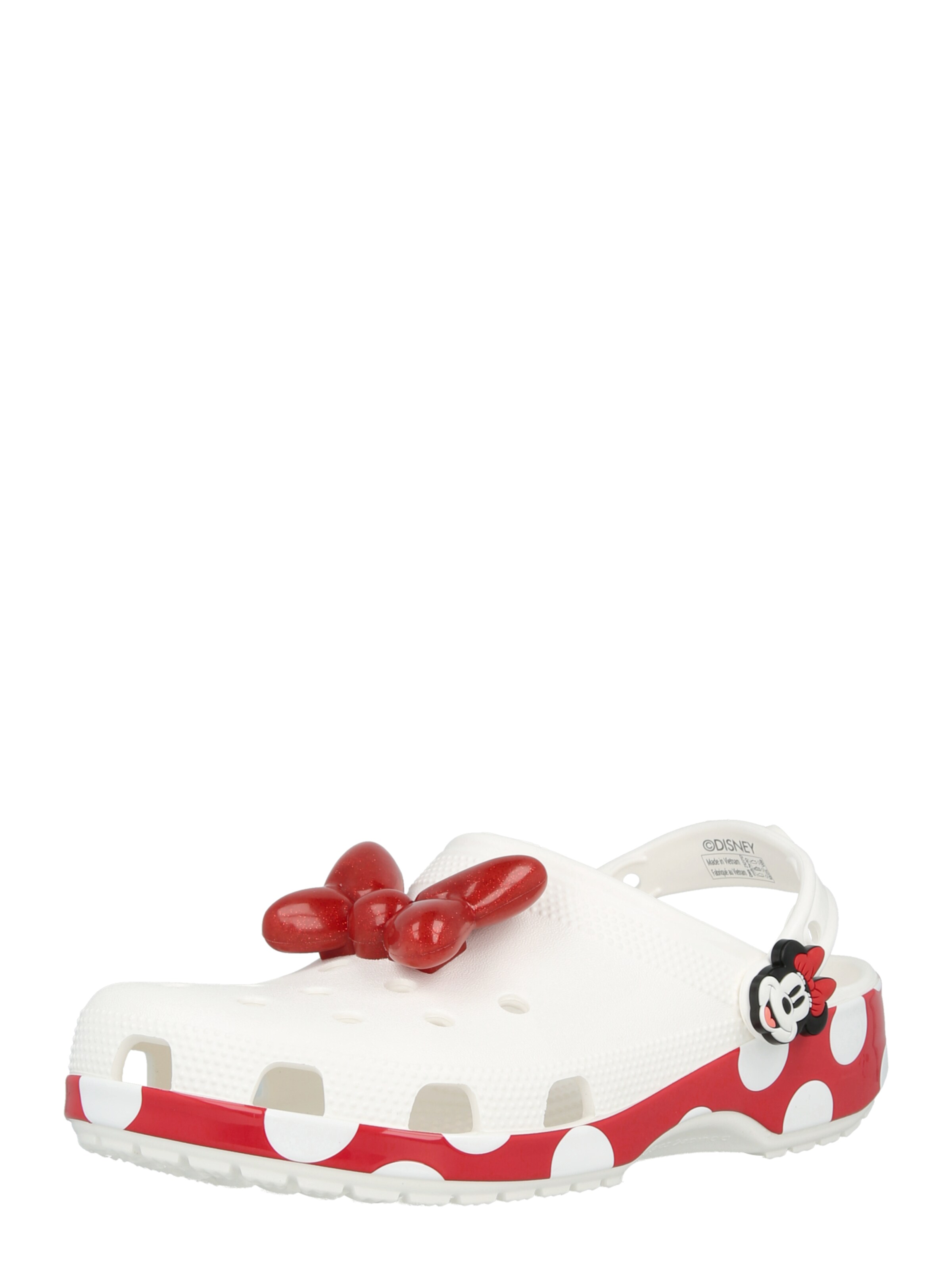 balts Crocs Gumijas čības 'Minnie Mouse Cls': no priekšpuses