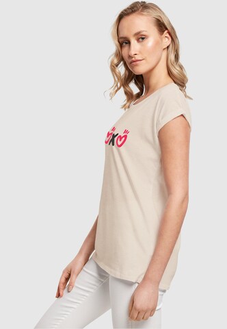 Merchcode T-Shirt 'Valentines Day - Xoxo' in Beige