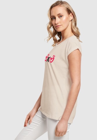 Merchcode T-Shirt 'Valentines Day - Xoxo' in Beige