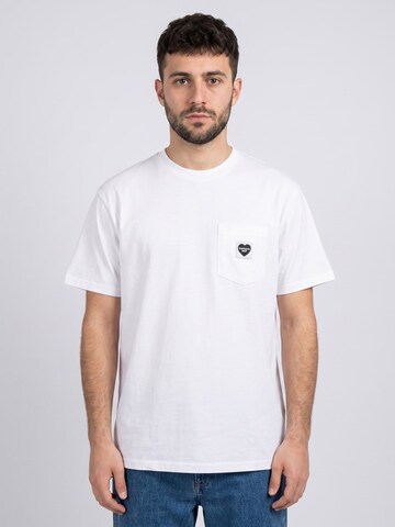 T-Shirt 'S/S Pocket Heart T-Shirt White / Black' Carhartt WIP en blanc