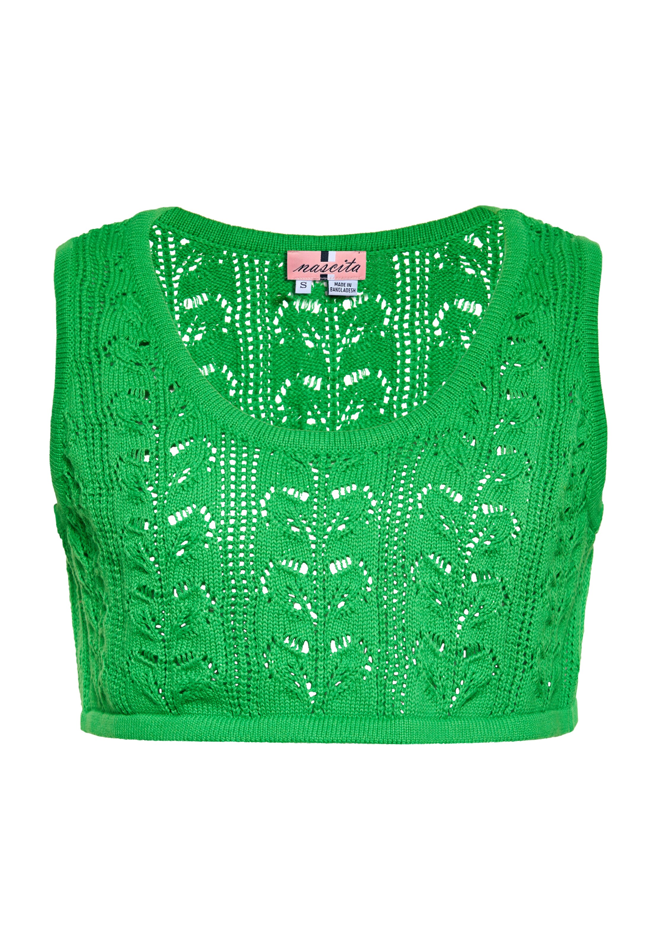 swirly - Top de malha em verde: frente