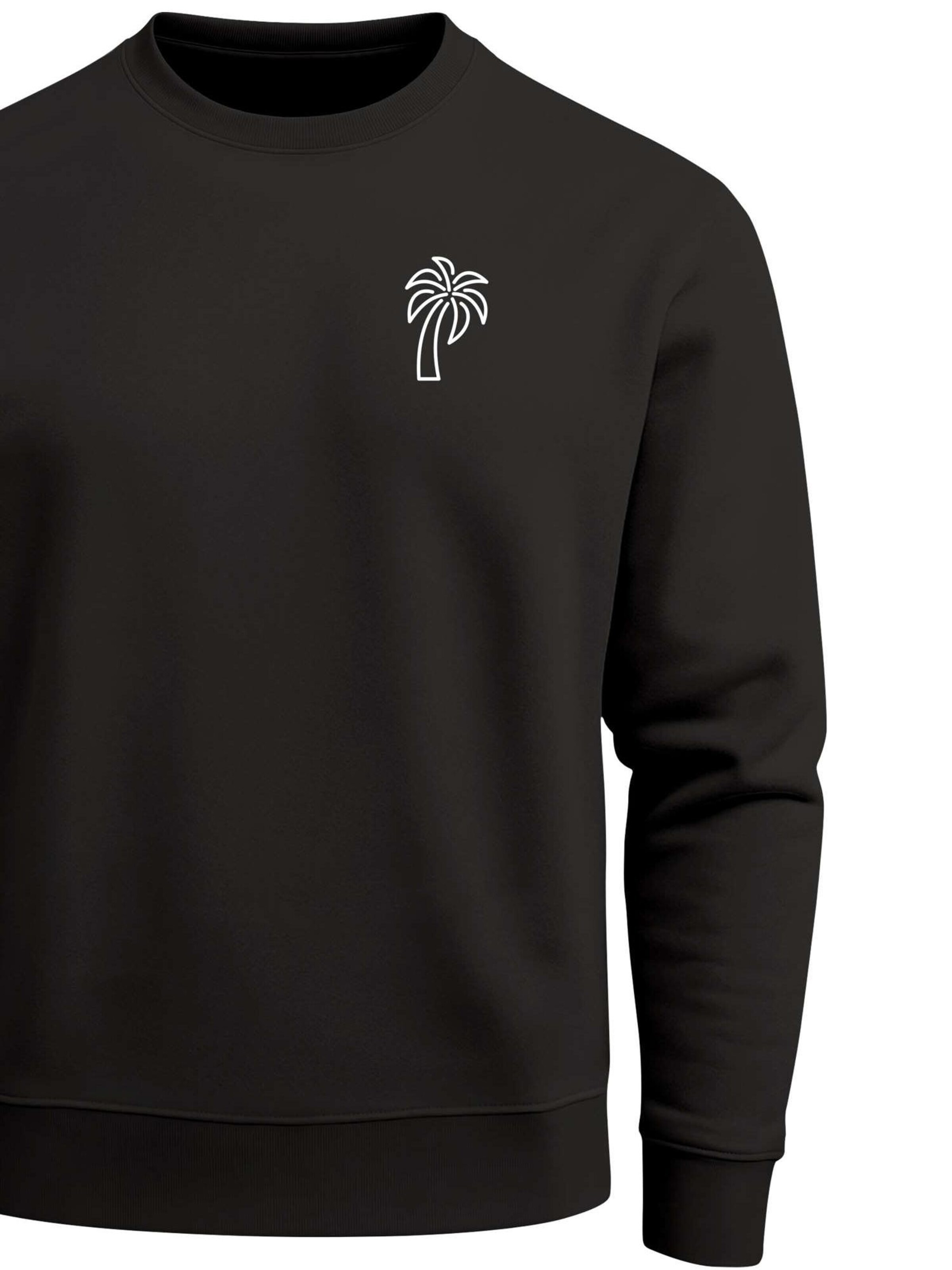 Neverless Sweatshirt 'Palm Lineart Logo'‌‌‌ in Schwarz