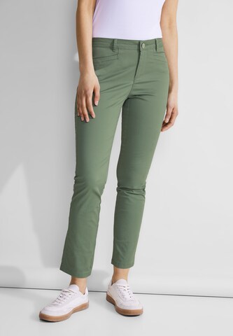 STREET ONE Slim fit Pants in Green: front