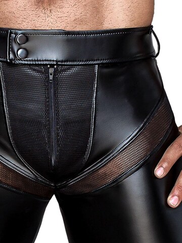 Noir Handmade Slimfit Hose 'Wetlook-Hose H059' in Schwarz