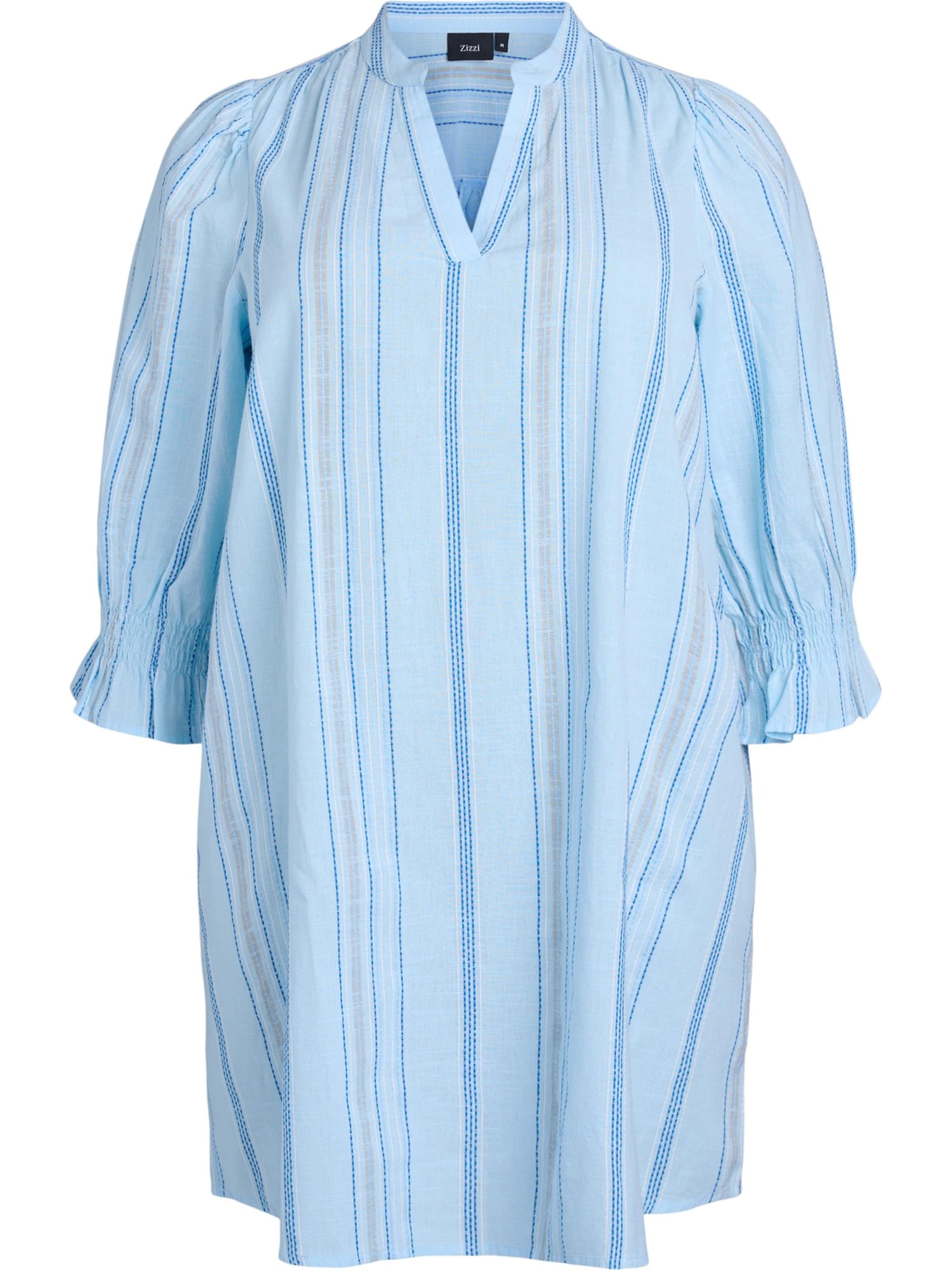 Zizzi Košilové šaty 'EMILIO' – modrá: přední strana