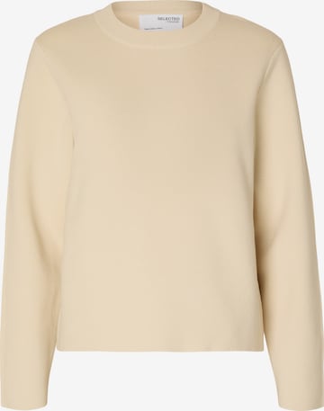 Pull-over SELECTED FEMME en beige : devant