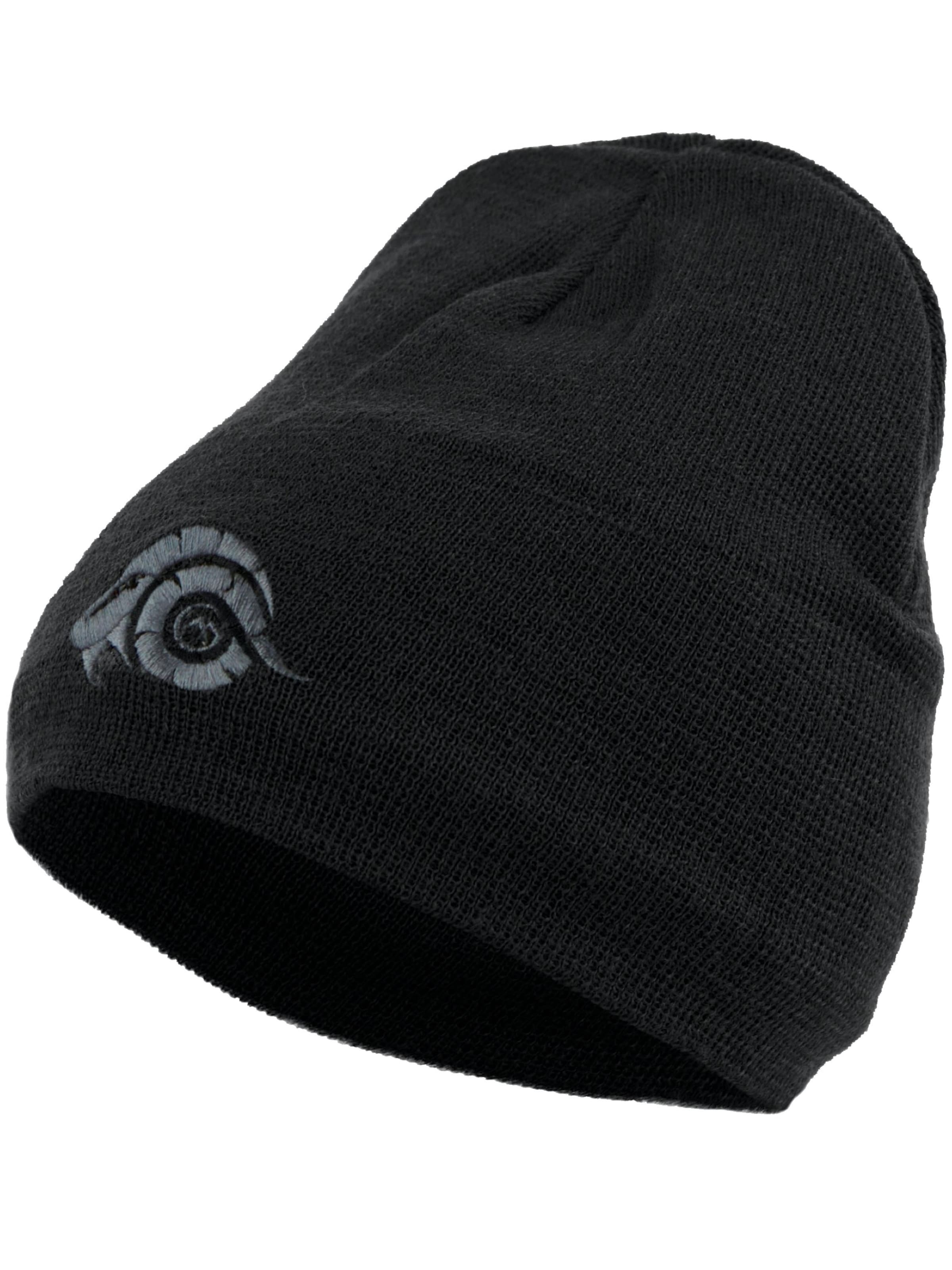 Guggen Mountain Beanie 'Mütze K901 aus Wolle mit leichtem Fleecefutter' in Black: front