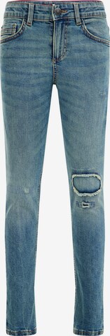 WE Fashion Slimfit Jeans in Blauw: voorkant