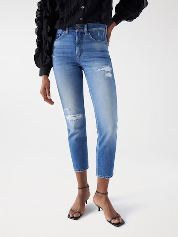 Coupe slim Jean Salsa Jeans en bleu : devant