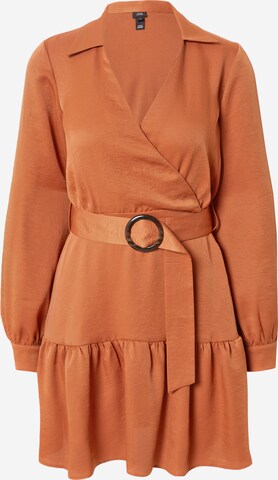 Robe-chemise River Island en marron : devant