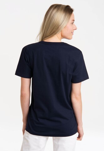 LOGOSHIRT Shirt 'Mega Man - Gesicht' in Blauw