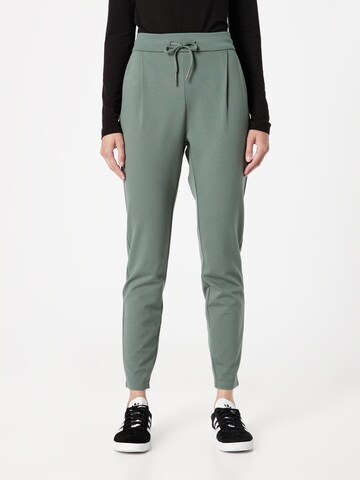 VERO MODA Tapered Pleat-Front Pants 'EVA' in Green: front