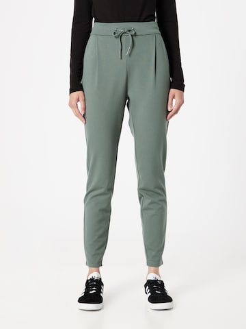 VERO MODA Tapered Pleat-Front Pants 'EVA' in Green: front