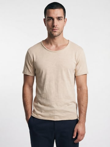 Antargo Shirt 'Basic Open Edge' in Beige: front