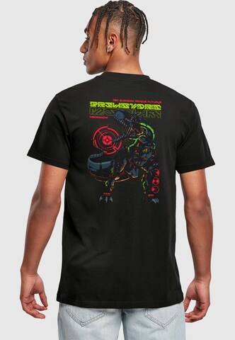 Merchcode T-Shirt 'T-Rex' in Schwarz: Vorderseite