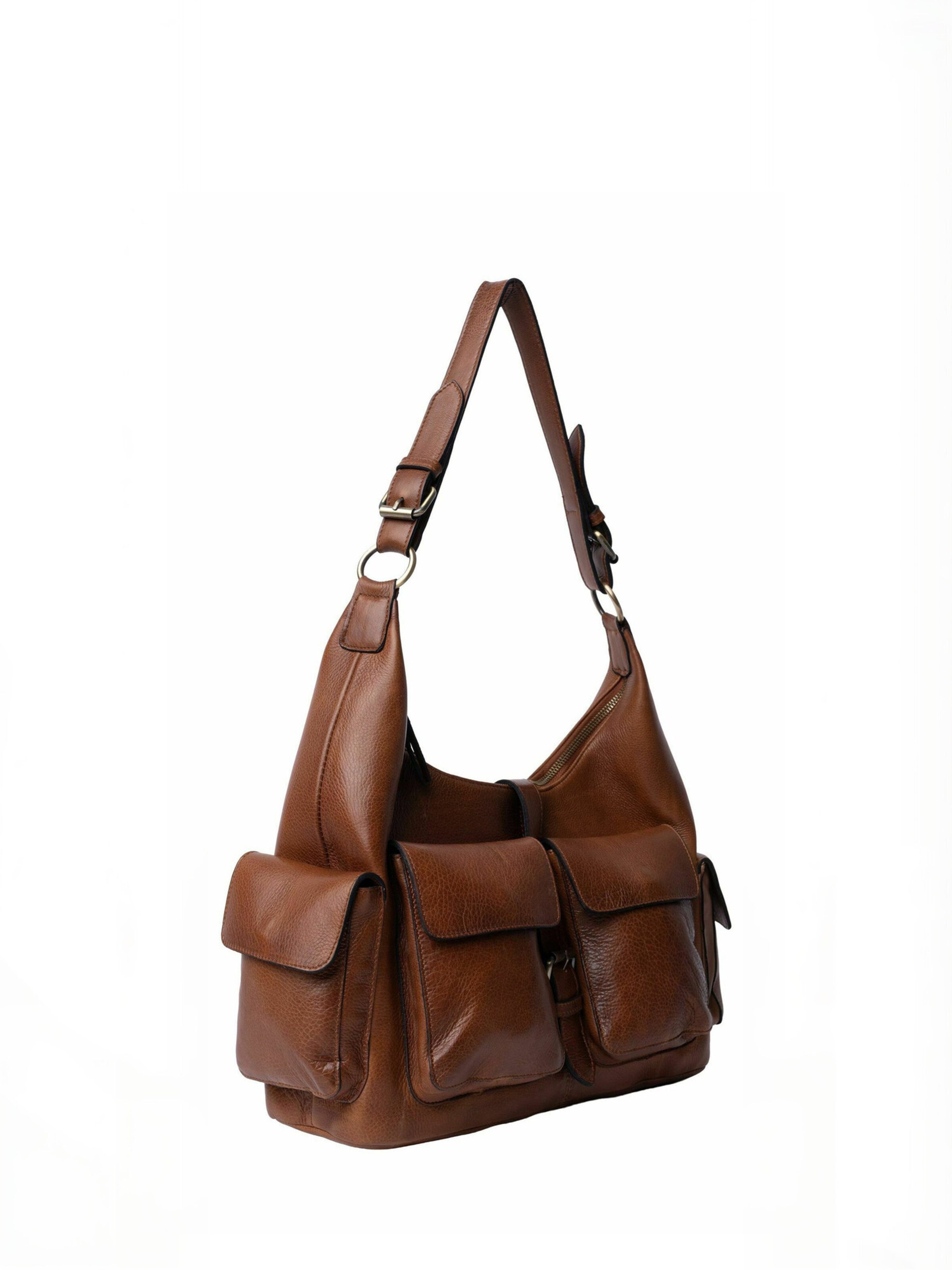 RE:DESIGNED Shopper ' Solvej ' in Bruin: zijkant