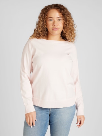 Pull-over Tommy Hilfiger Curve en rose : devant