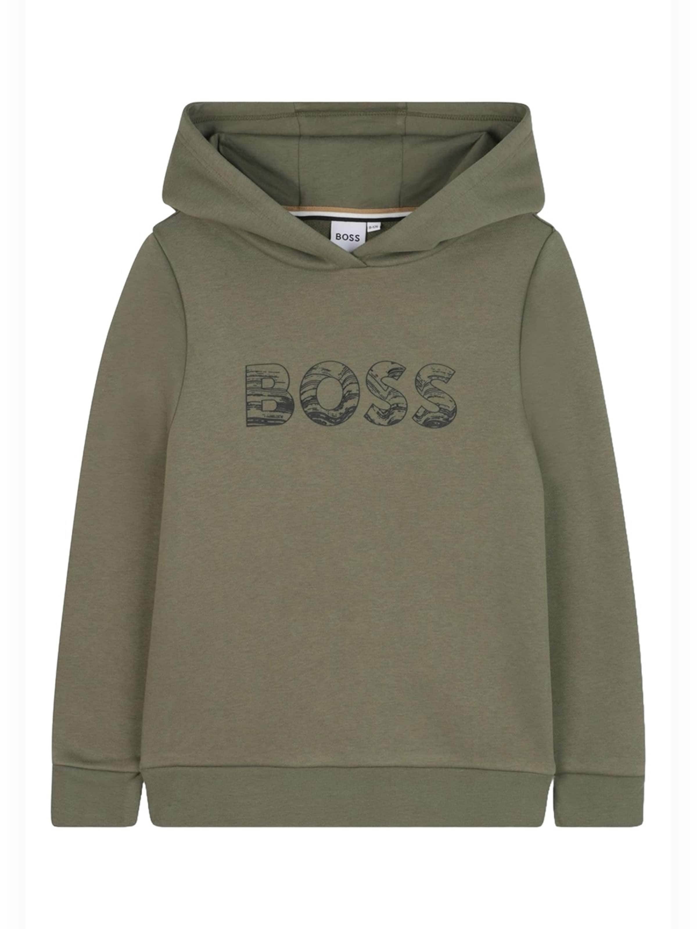 BOSS - Sudadera 'Felpa cappuccio verde per bambino' en verde: frente